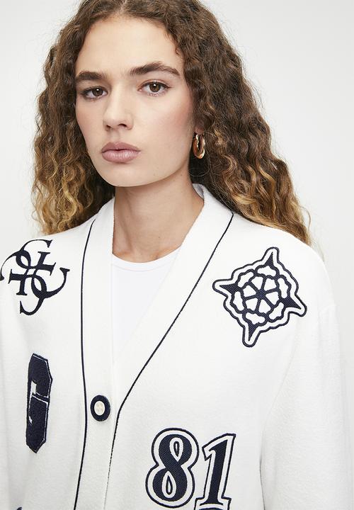 GUESS - Raquelle fleece cardigan - white moon - d001