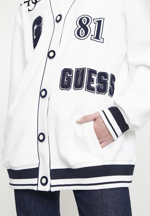 GUESS - Raquelle fleece cardigan - white moon - d001