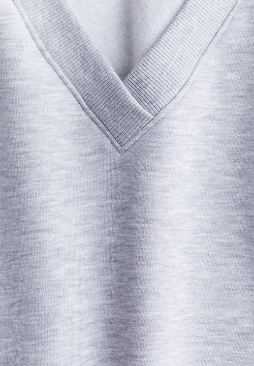 H&M - V-neck sweatshirt - light grey marl 