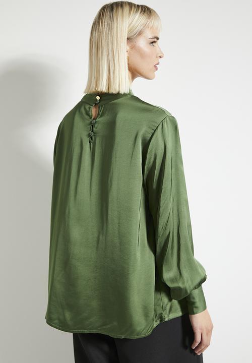 POLO - Wmn nadia long sleeve blouse - pine green	