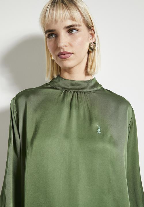 POLO - Wmn nadia long sleeve blouse - pine green	