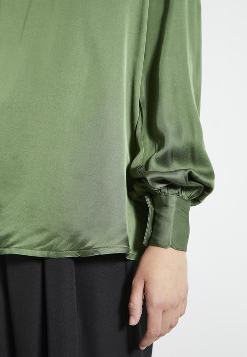 POLO - Wmn nadia long sleeve blouse - pine green	