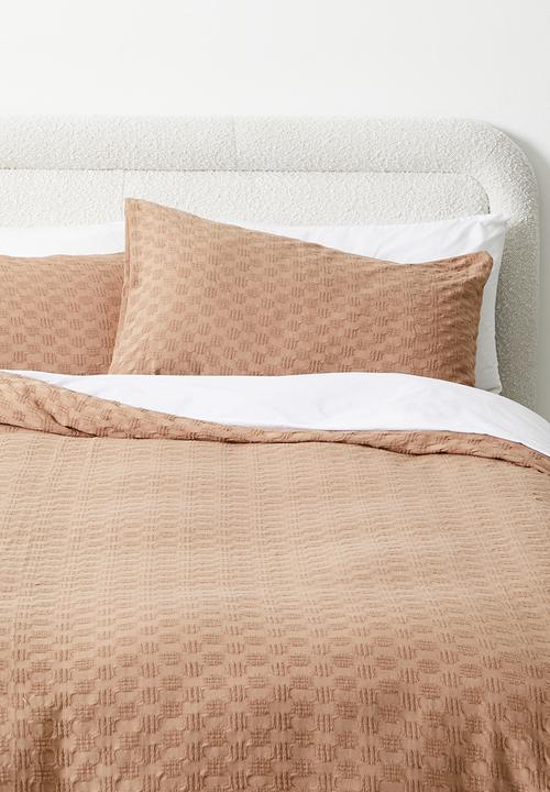 Sixth Floor - Cotton Waffle Seersucker Duvet Set - Rust