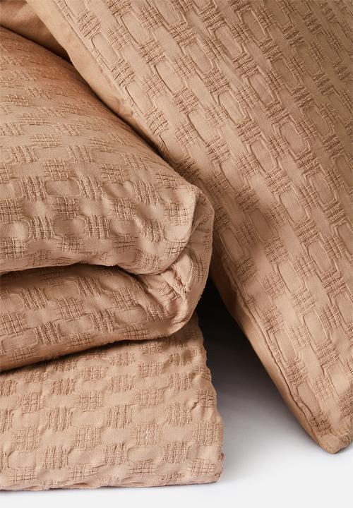Sixth Floor - Cotton Waffle Seersucker Duvet Set - Rust