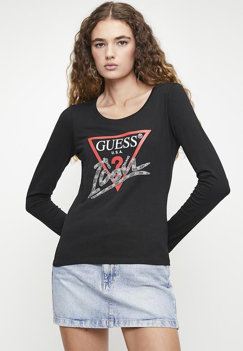 GUESS - Ls Rn Icon Tee - Jet Black A997