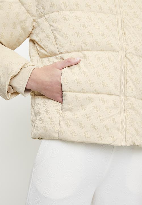 GUESS - Daisy Puffer Logo Flock - Peony Logo Pearl