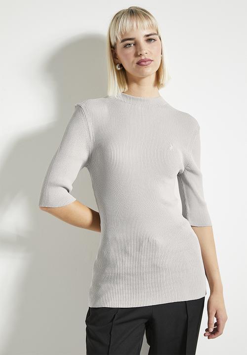 POLO - Wmn Amy Mock Neck Top - Putty