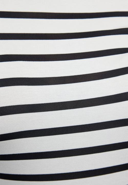 Trendyol - Striped Soft Stretchy Plus Size Blouse - Black-White 