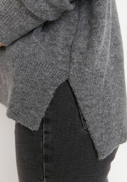 Trendyol - Soft textured turtleneck knitwear - anthracite 