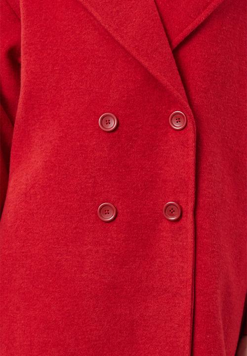 Trendyol - Oversize wide cut long wool cashmere coat - red