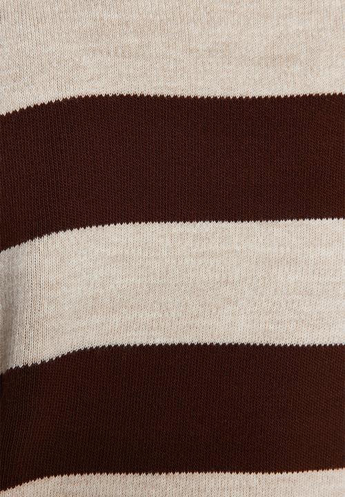 Trendyol - Wide pattern striped knitwear set - brown 