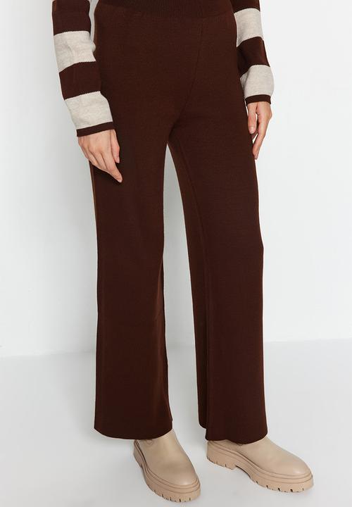 Trendyol - Wide pattern striped knitwear set - brown 