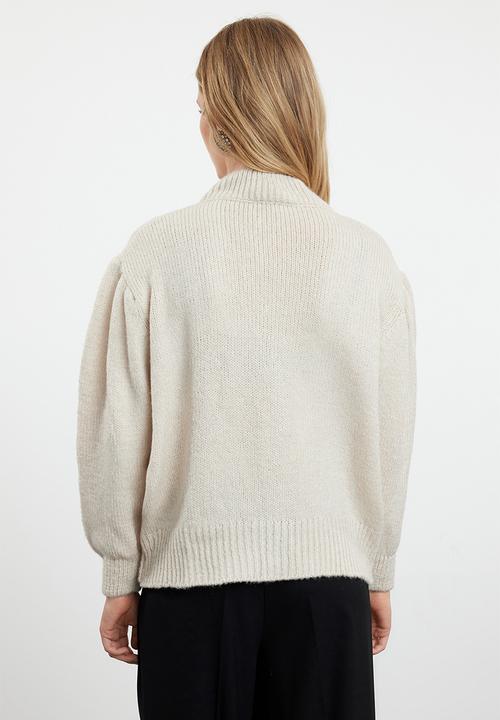 Trendyol - Soft texture jewel buttoned jacket look knitwear cardigan - stone 