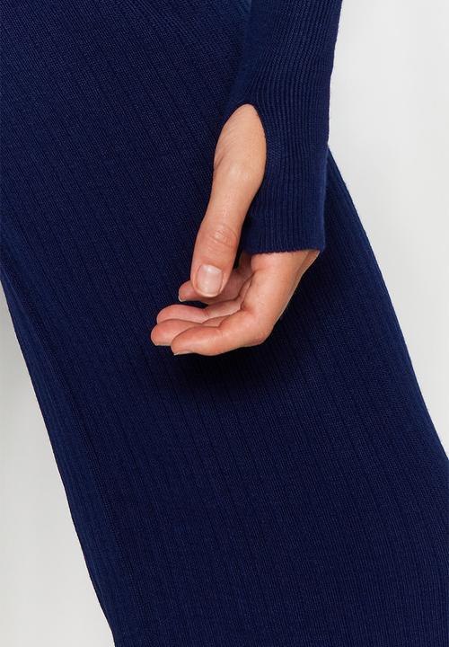 Trendyol - Basic finger detailed knitwear bottom-top set - navy blue