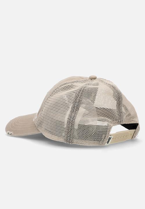 JEEP - Distressed Trucker Cap - Khaki-Jeep