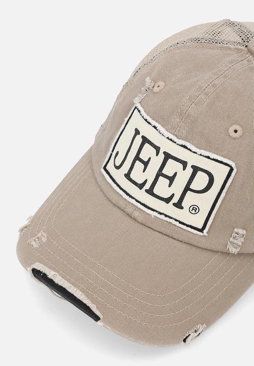 JEEP - Distressed Trucker Cap - Khaki-Jeep