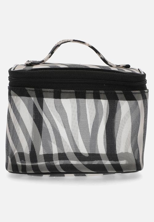 H&M - Boxy make-up bag - black zebra print 