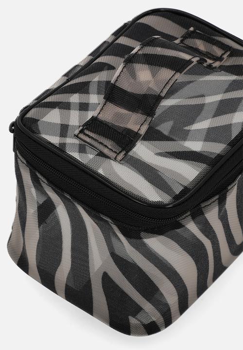 H&M - Boxy make-up bag - black zebra print 