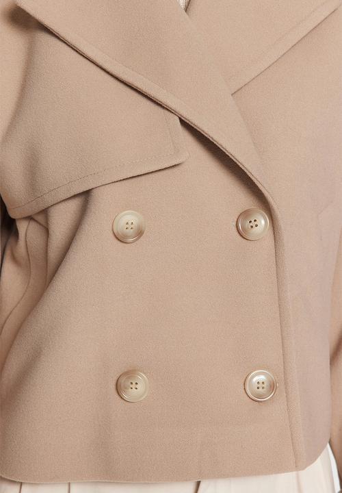Trendyol - Oversize wide cut crop cashmere coat - mink 