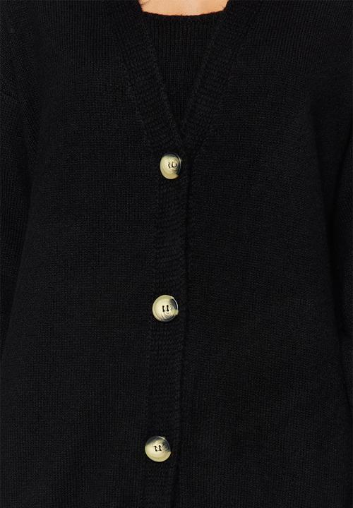 Trendyol - Wide fit soft textured 3-piece knitwear bottom-top set - black 