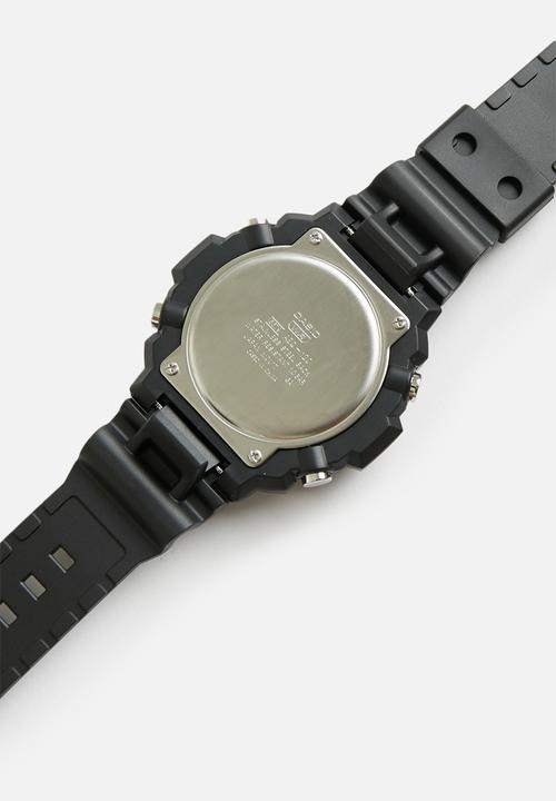 Casio - Anadigi silver case black resin band