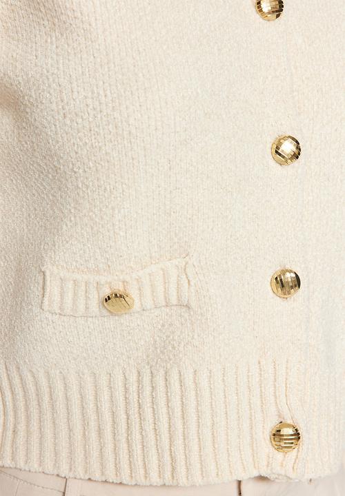 Trendyol - Crop premium yarn/special yarn pocket detailed jacket cardigan - ecru