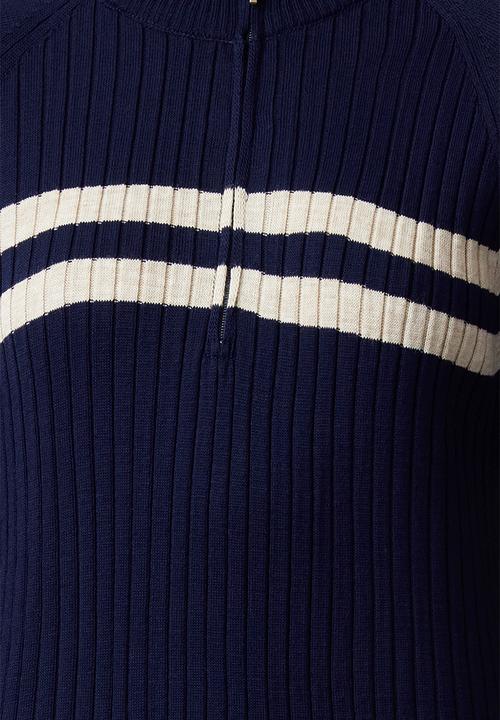 Trendyol - Colour block corded knitwear - navy blue