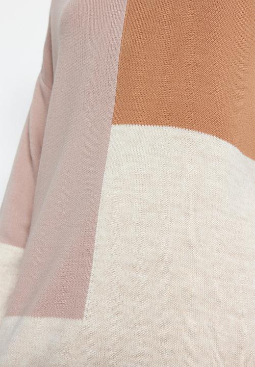 Trendyol - Colour block high neck knit - stone