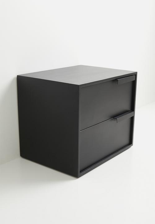 Sixth Floor - Deyra wooden bedside table - black