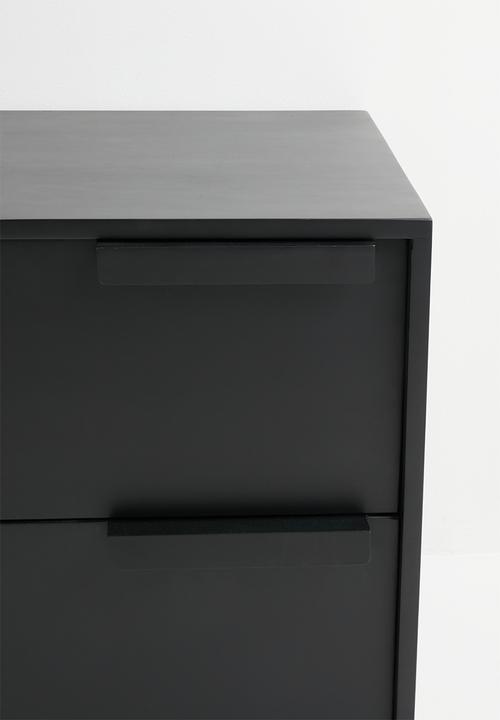 Sixth Floor - Deyra wooden bedside table - black