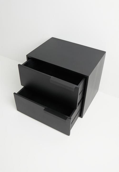 Sixth Floor - Deyra wooden bedside table - black