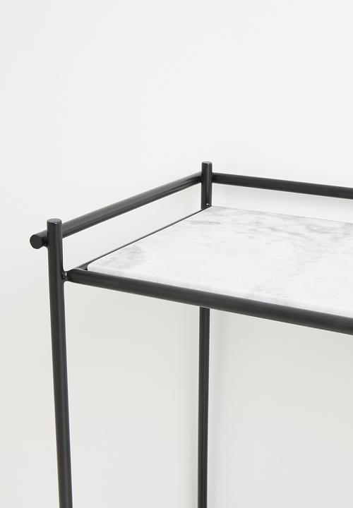 Sixth Floor - Drostol metal & marble console - black