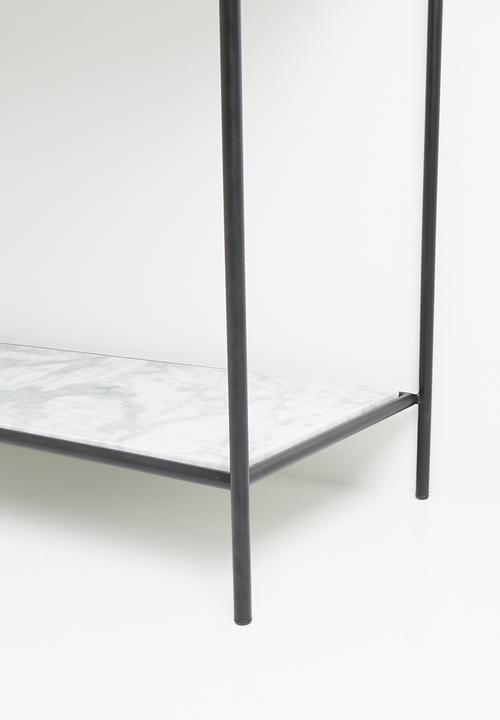 Sixth Floor - Drostol metal & marble console - black