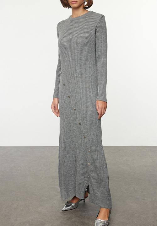 Trendyol - Button Detailed Knitwear - Gray 