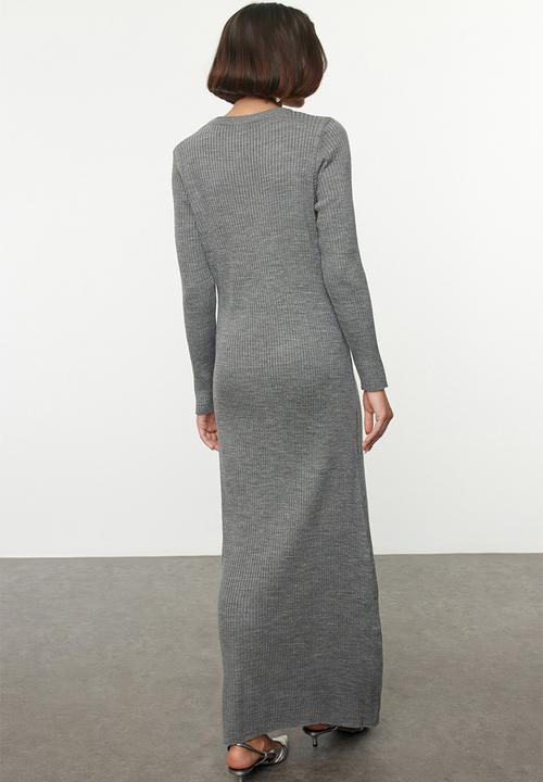 Trendyol - Button Detailed Knitwear - Gray 