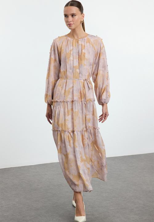 Trendyol - Chiffon Woven Floral Pattern - Mustard 