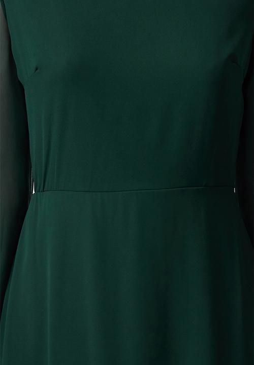 Trendyol - Plain woven winter dress - emerald green 