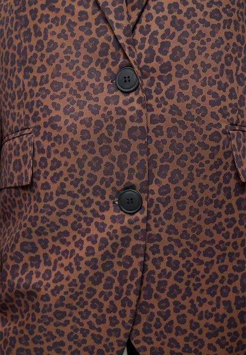 Trendyol - Leopard woven blazer jacket - multicolor 