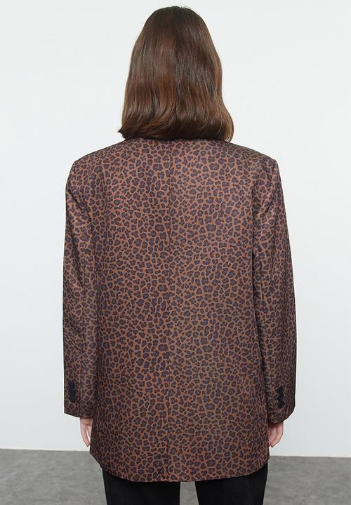 Trendyol - Leopard woven blazer jacket - multicolor 