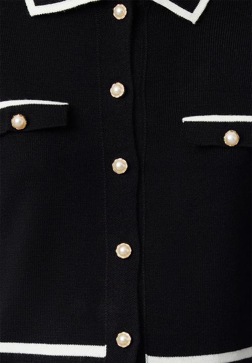 Trendyol - Colour blocked polo neck knitwear - black 