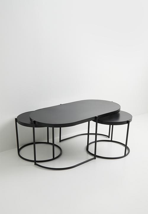 Sixth Floor - Milo iron nested coffee table - black