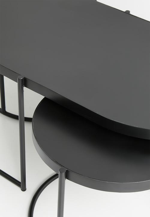 Sixth Floor - Milo iron nested coffee table - black