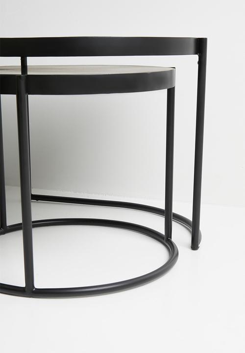 Sixth Floor - Milo iron nested coffee table - black