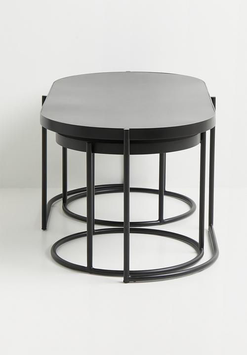 Sixth Floor - Milo iron nested coffee table - black