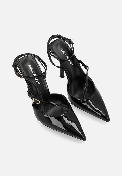 Public Desire - Idol WF Ankle Strap - Black Patent