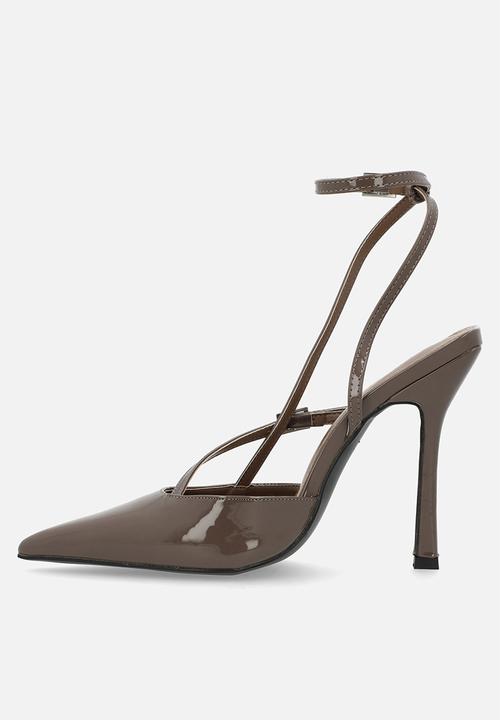 Public Desire - Idol Ankle Strap - Taupe Patent