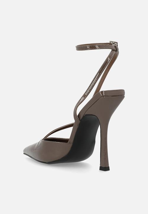 Public Desire - Idol Ankle Strap - Taupe Patent