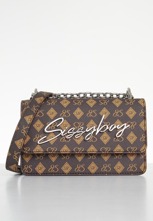 SISSY BOY - All over print 2 crossbody bag - brown