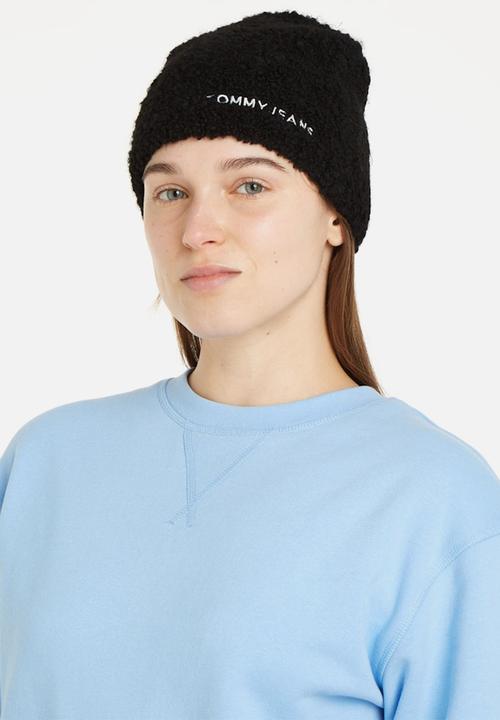 Tommy Hilfiger - Linear logo teddy beanie-black