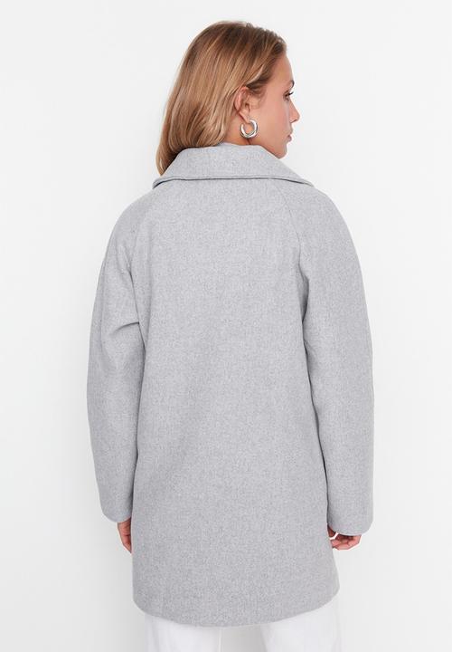 Trendyol - Grey wool cashmere coat